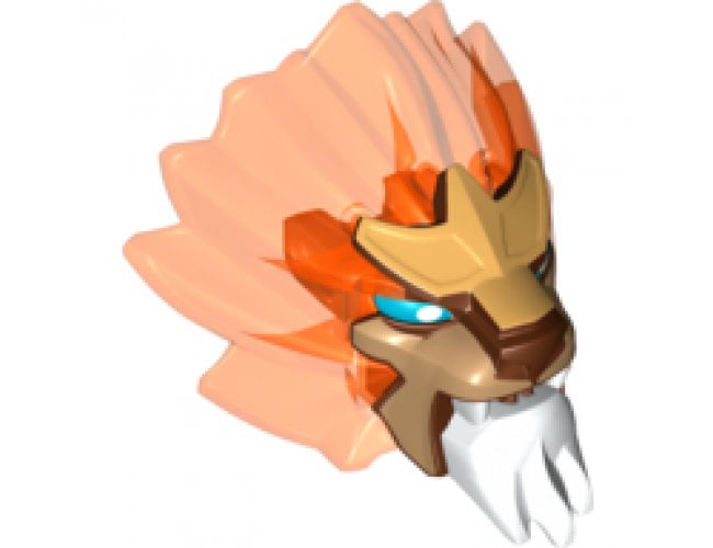 Large Figure Part Head Modified Chima Lion with Blue Eyes with White Pupils Pattern