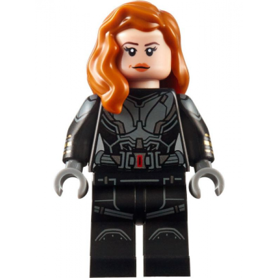 Black Widow - Black Jumpsuit, Dark Orange Mid-Length Hair, Printed Legs, Printed Arms