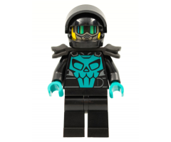 Incognitro - Stuntz Driver, Black Helmet, Shoulder Armor, Dark Turquoise Skull
