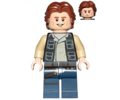 Han Solo, Dark Blue Legs, Vest with Pockets, Wavy Hair