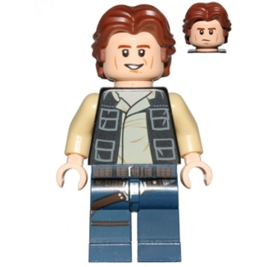 Han Solo, Dark Blue Legs, Vest with Pockets, Wavy Hair