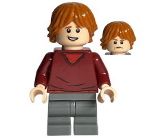 Ron Weasley, Dark Red Sweater, Dark Bluish Gray Medium Legs