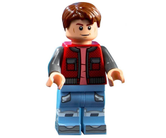 Marty McFly - Red Vest with Pockets, Dark Bluish Gray Arms