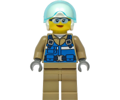 Wildlife Rescue Pilot - Female, Blue Vest, White Helmet, Dark Tan Legs