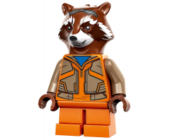 Rocket Raccoon - Orange and Dark Tan Outfit, Reddish Brown Head