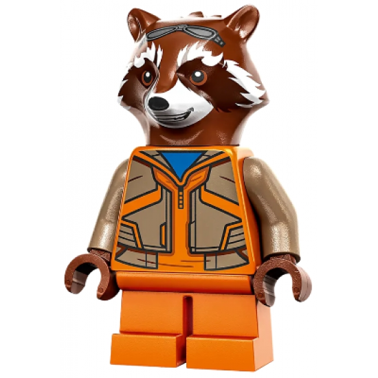 Rocket Raccoon - Orange and Dark Tan Outfit, Reddish Brown Head