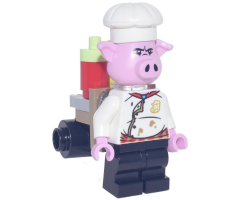 Pigsy - White Chef Jacket, Black Medium Legs, Portable Kitchen