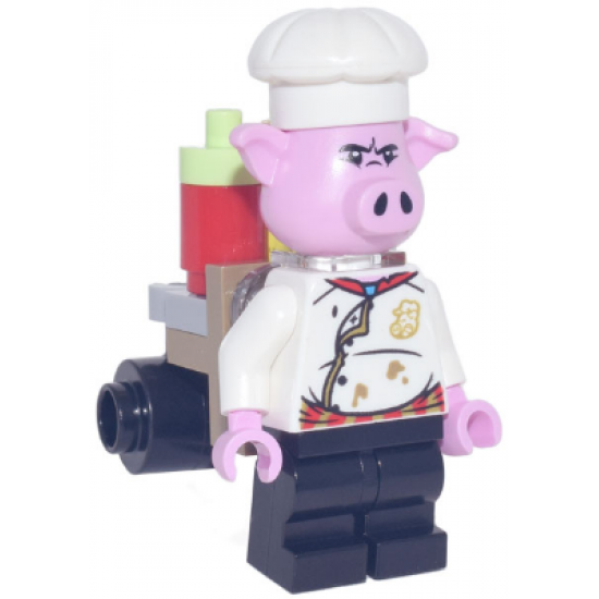 Pigsy - White Chef Jacket, Black Medium Legs, Portable Kitchen