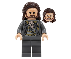 Sirius Black - Dark Brown Hair, Dark Bluish Gray Jacket over Tattered Striped Shirt, Plain Legs