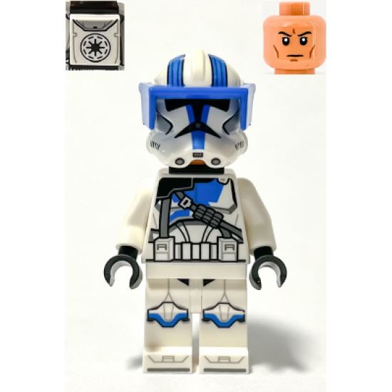 Clone Heavy Trooper, 501st Legion (Phase 2) - White Arms, Blue Visor, Backpack, Nougat Head, Helmet with Holes