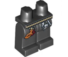 Hips and Legs with White Belt, Skull and Bottle with Spider Pattern