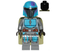 Mandalorian Tribe Warrior - Male, Olive Green Cape, Dark Azure Helmet