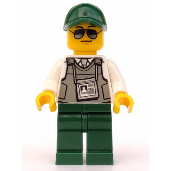 Security Officer - Dark Green Legs, Dark Green Cap with Hole, Sunglasses