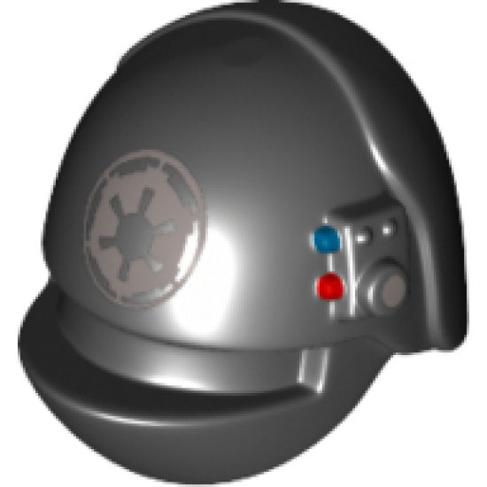 Minifigure, Headgear Helmet SW Imperial Gunner with Silver SW Imperial Logo Pattern