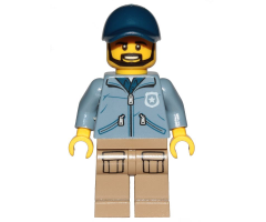 Mountain Police - Officer Male, Beard, Dark Blue Cap, Sand Blue Jacket