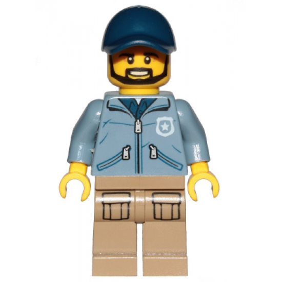 Mountain Police - Officer Male, Beard, Dark Blue Cap, Sand Blue Jacket