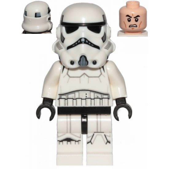 Imperial Stormtrooper (Dual Molded Helmet, Gray Squares on Back) - Male, Light Nougat Head, Scowl