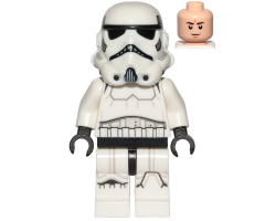 Imperial Stormtrooper (Dual Molded Helmet, Gray Squares on Back) - Male, Light Nougat Head, Frown