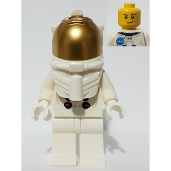 NASA Apollo 11 Astronaut - Male with White Torso with NASA Logo and Lopsided Smile