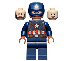 Captain America - Dark Blue Suit, Reddish Brown Hands, Helmet