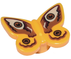 Butterfly with Stud Holder with Medium Nougat, Tan, and Reddish Brown Wings Pattern