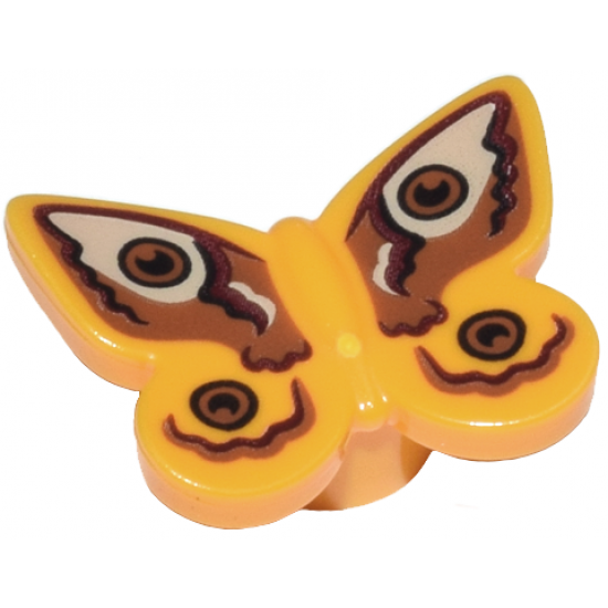 Butterfly with Stud Holder with Medium Nougat, Tan, and Reddish Brown Wings Pattern