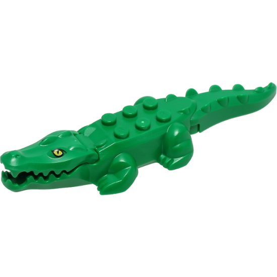 Alligator / Crocodile with 20 Teeth with Yellow Eyes without White Glints Pattern with Light Bluish Gray Technic, Pin 1/2