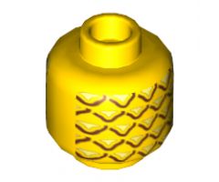 Minifigure, Head without Face Pineapple Pattern - Hollow Stud