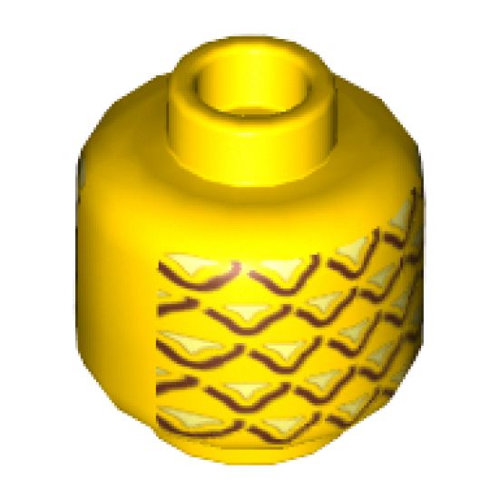 Minifigure, Head without Face Pineapple Pattern - Hollow Stud