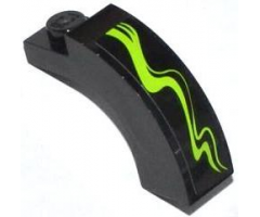 Arch 1 x 3 x 2 Curved Top with Lime Swirls Type 2 Pattern Model Right Side (Sticker) - Set 70504