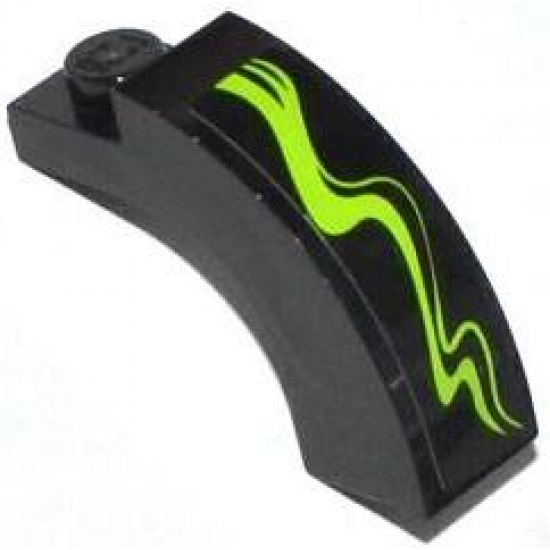 Arch 1 x 3 x 2 Curved Top with Lime Swirls Type 2 Pattern Model Right Side (Sticker) - Set 70504