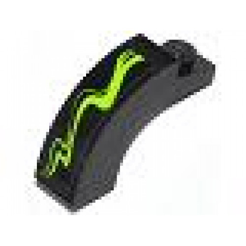 Arch 1 x 3 x 2 Curved Top with Lime Swirls Type 1 Pattern Model Left Side (Sticker) - Set 70504