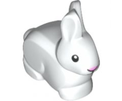 Bunny / Rabbit with Black Eyes and Mouth and Bright Pink Nose Pattern