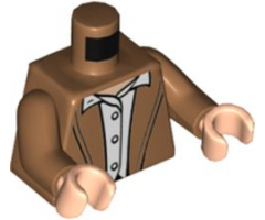 Torso Jacket, White Shirt with Buttons Pattern / Medium Nougat Arms / Light Nougat Hands