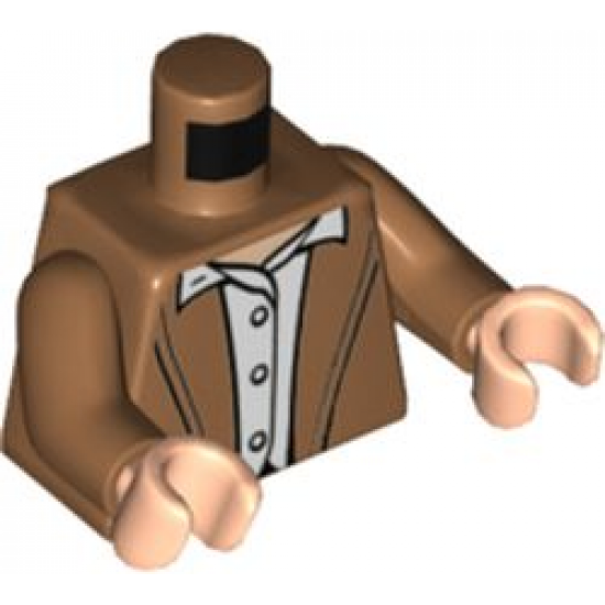 Torso Jacket, White Shirt with Buttons Pattern / Medium Nougat Arms / Light Nougat Hands