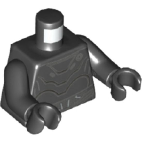 Torso SW Death Star Droid Pattern / Black Arms / Black Hands