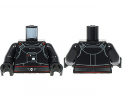 Torso Armor with Red and White Dots, Red Outlined Belt Pattern (SW Moff Gideon) / Black Arms / Black Hands