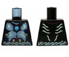 Torso Bare Sand Blue Chest, Rope Belt, Yellowish Green Markings with Dark Azure Round Jewel (Chi) Pattern