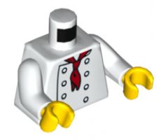 Torso Chef with 8 Buttons, Long Red Neckerchief, No Wrinkles Pattern / White Arms / Yellow Hands