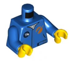Torso Jumpsuit with Black Outlined Belt and White Satellite Logo Pattern / Blue Arms / Yellow Hands