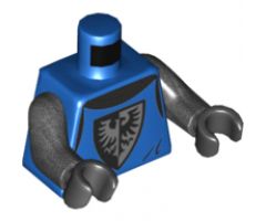 Torso Castle Black Falcon Shield Bottom Pointed Surcoat Pattern / Pearl Dark Gray Arms / Black Hands