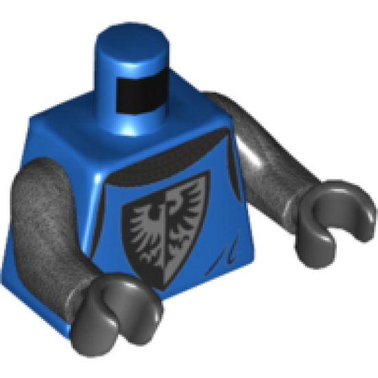 Torso Castle Black Falcon Shield Bottom Pointed Surcoat Pattern / Pearl Dark Gray Arms / Black Hands
