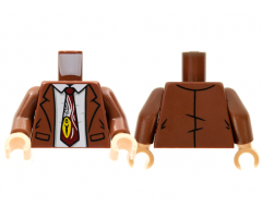 Torso Jacket, White Shirt, Reddish Grown Tie with White and Yellow Design Pattern / Reddish Brown Arms / Light Nougat Hands