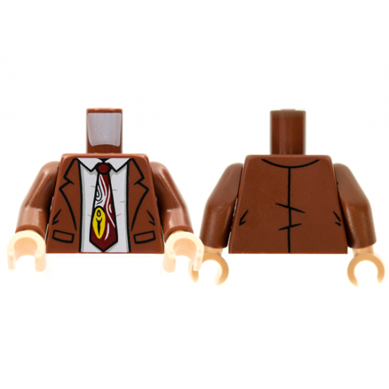 Torso Jacket, White Shirt, Reddish Grown Tie with White and Yellow Design Pattern / Reddish Brown Arms / Light Nougat Hands