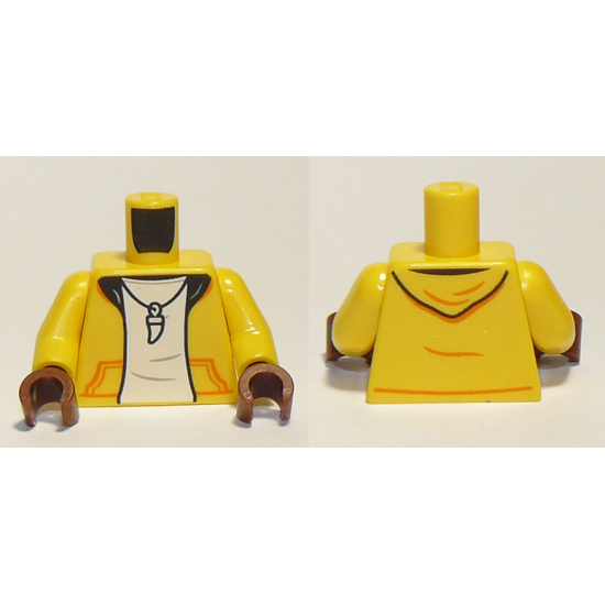 Torso Jacket, White Shirt, Tooth Necklace Pattern / Yellow Arms / Reddish Brown Hands