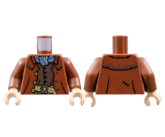 Torso Coat with Dark Tan Buttons and Belt with Silver Buckle, Sand Blue Scarf, Dark Brown Vest Pattern / Reddish Brown Arms / Light Nougat Hands