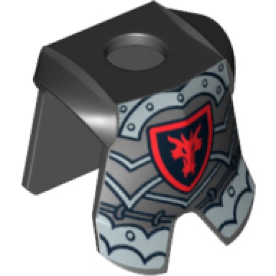 Minifigure, Body Wear Armor Breastplate with Leg Protection, Dragon Head Pattern