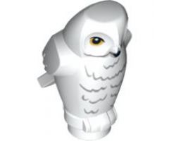 Animal, Air Owl, Angular Features with Black Beak, Yellow Eyes and Light Bluish Gray Rippled Chest Feathers Pattern (HP Hedwig)