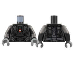 Torso Armor, Silver Trim, Red and White Circle Arc Reactor Pattern / Pearl Dark Gray Arms / Dark Bluish Gray Hands