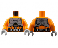 Torso XL-15 Flight Yoke, Light Bluish Gray Breastplate, Dark Bluish Gray Hose and Pouches Pattern / Orange Arms / Light Bluish Gray Hands